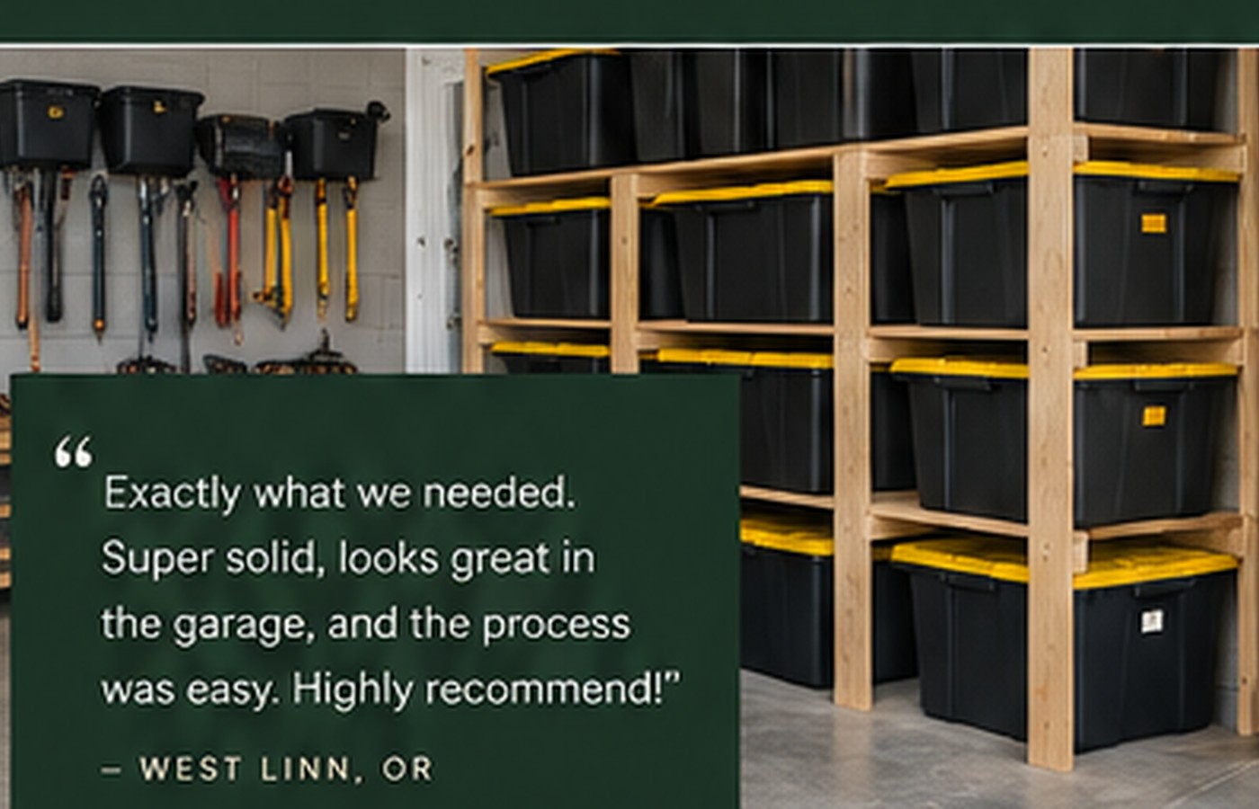 Garage storage space ready for a custom organization solution
